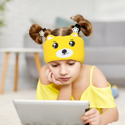 Soft Elastic Comfortable Wireless Music Earphones, Kids Animal Sleeping Headphones