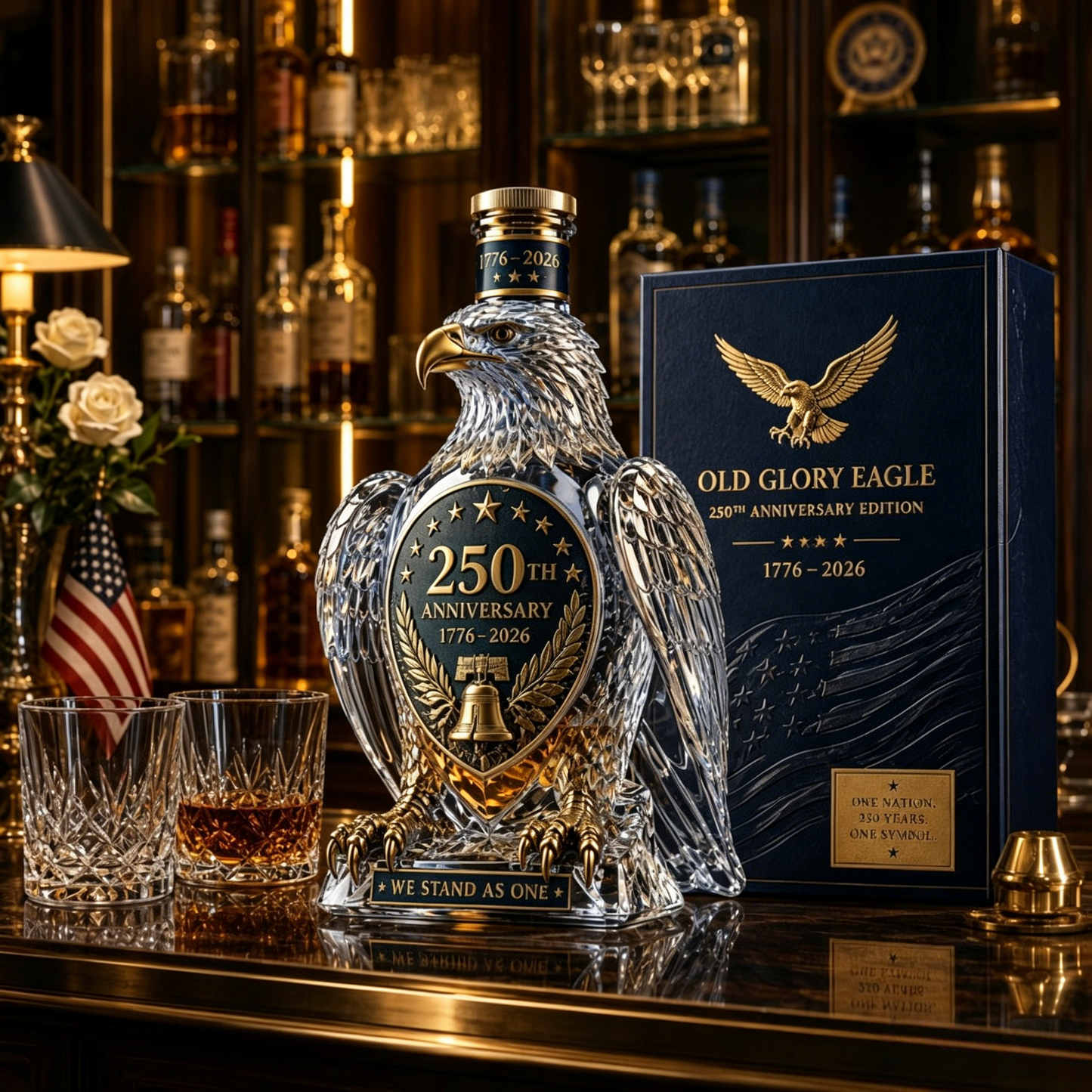 🎉🦅🇺🇸 America 250 Patriotic Eagle Collector Bottle
