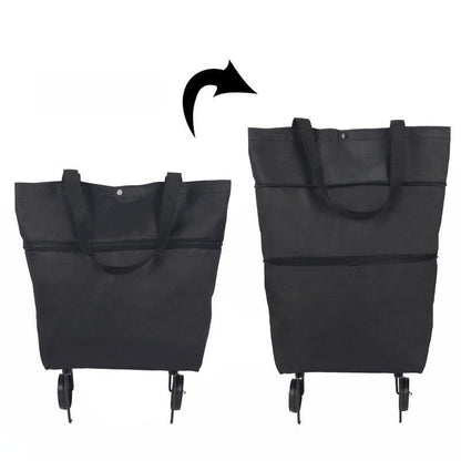 ⏰Last 4 hours Sale: Save 49%🛒 Large Capacity 2-in-1 Foldable Shopping Cart & Rolling Tote