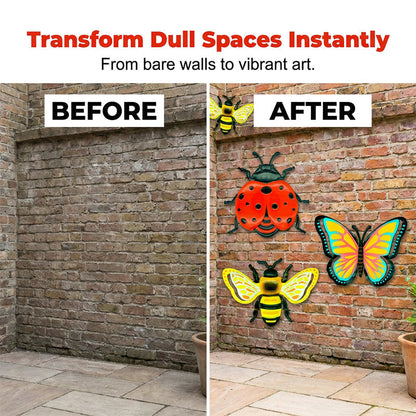 🌸🌿 LIMITED-TIME 40% OFF! 🐝🦋🐞 3D Insect Wall Hangings – Bee, Butterfly, Ladybug, Weather-Resistant for Garden & Patio ☀️🍃