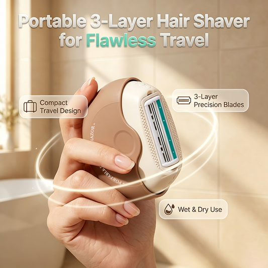 🔥 Summer Limited Deal: 49% OFF ☀️ Portable 3-Layer Hair Shaver with Rotating Cover