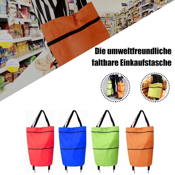 ⏰Last 4 hours Sale: Save 49%🛒 Large Capacity 2-in-1 Foldable Shopping Cart & Rolling Tote