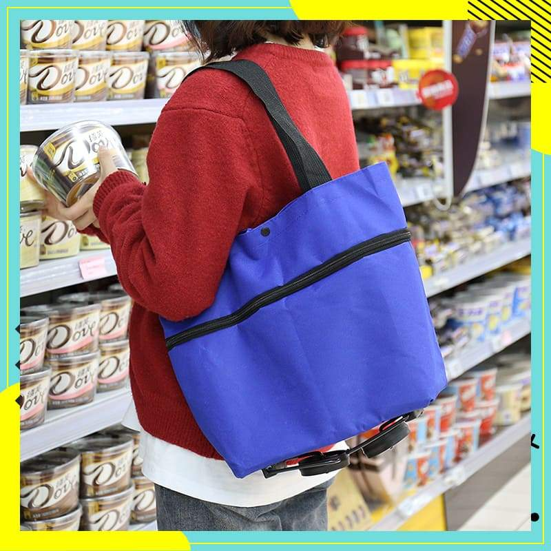 ⏰Last 4 hours Sale: Save 49%🛒 Large Capacity 2-in-1 Foldable Shopping Cart & Rolling Tote