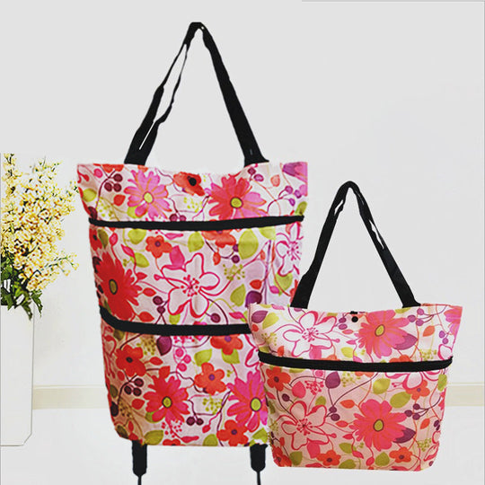 ⏰Last 4 hours Sale: Save 49%🛒 Large Capacity 2-in-1 Foldable Shopping Cart & Rolling Tote