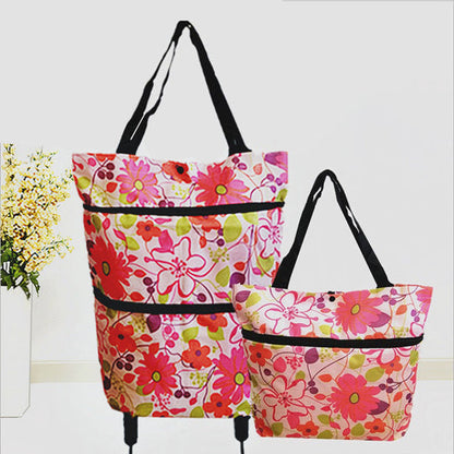 ⏰Last 4 hours Sale: Save 49%🛒 Large Capacity 2-in-1 Foldable Shopping Cart & Rolling Tote