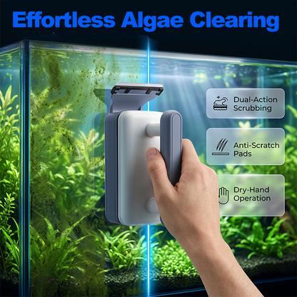 🧲 Magnetic Aquarium Glass Cleaner – Dual-Sided Algae Scraper Brush