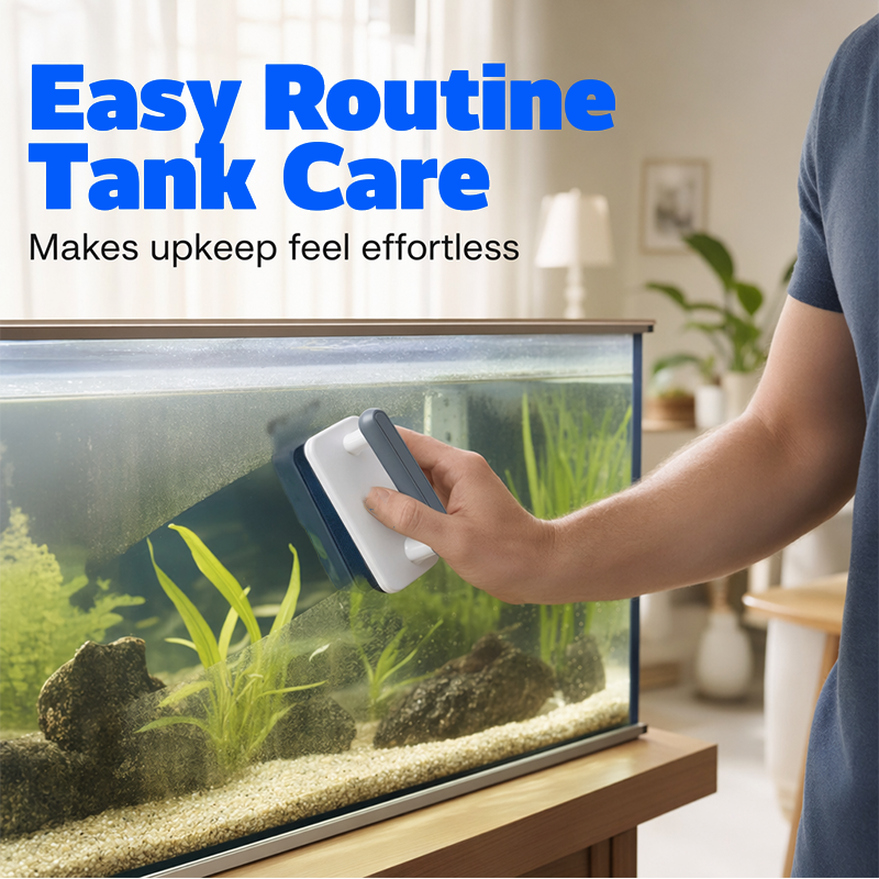 🧲 Magnetic Aquarium Glass Cleaner – Dual-Sided Algae Scraper Brush