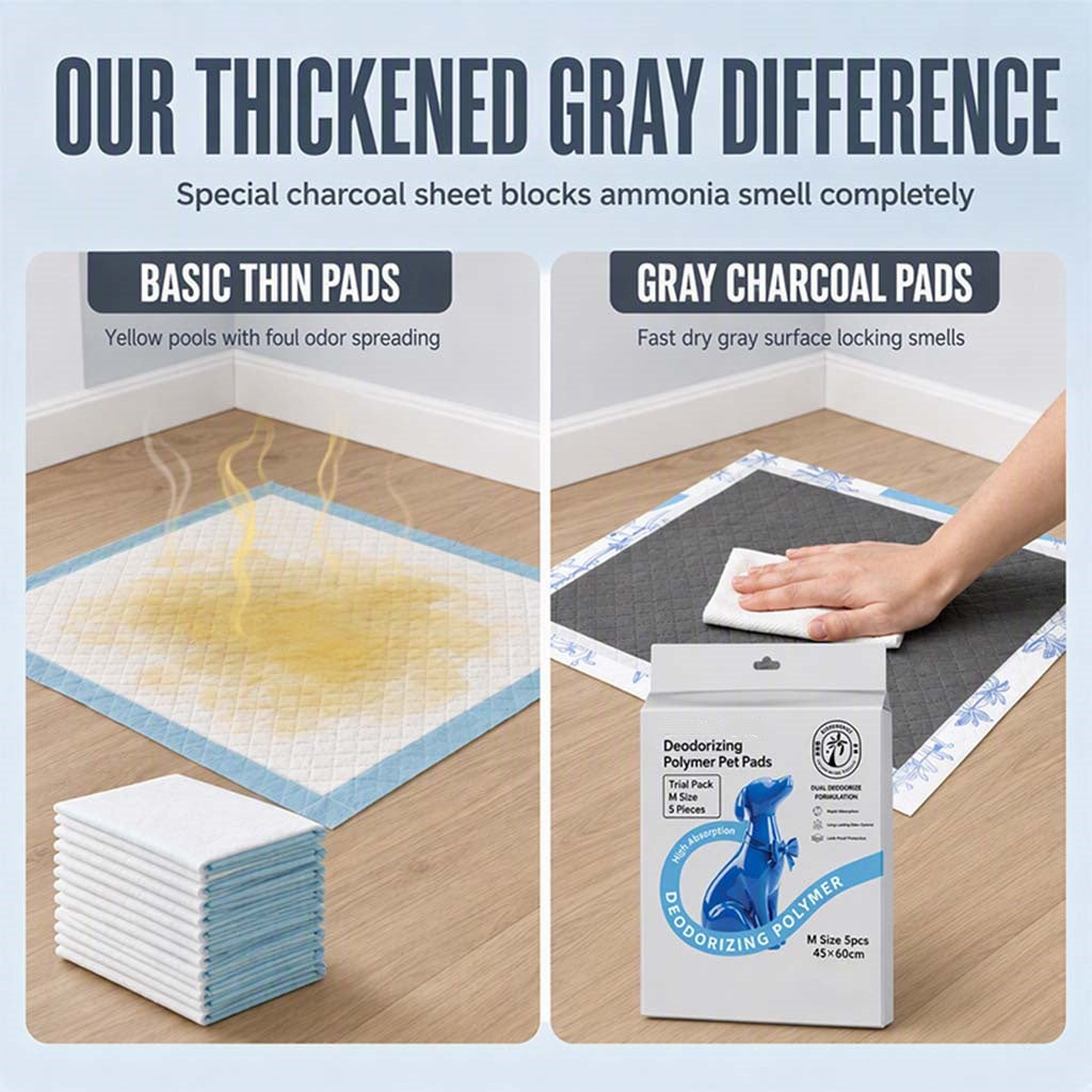 🐾 Charcoal Odor Control Pet Training Pads | Fast Absorbent & Leak Resistant